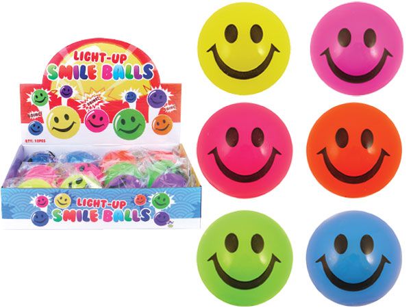 12x Light Up Smiley Face Balls