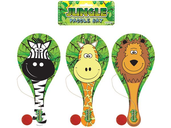 12x Wooden Jungle Animal Biff / Paddle  Bats