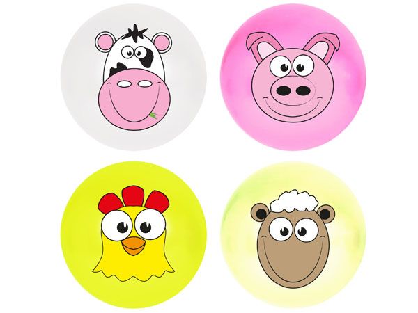 Inflatable Beach Ball With Farm Faces, Assorted Picked At Random