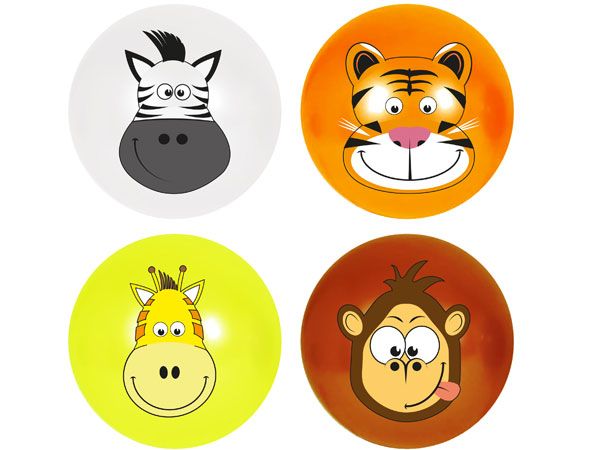 Inflatable Beach Ball With Jungle Faces, Assorted Picked At Random